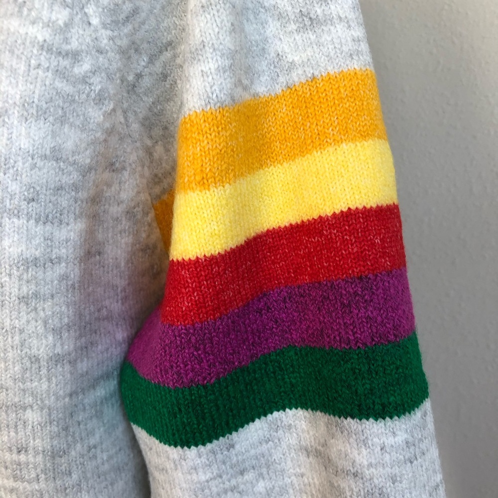NWT THML Light Gray Stripe Sweater Medium - Picture 3 of 5